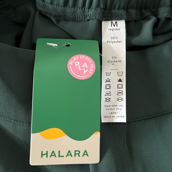 NWT HALARA High Waisted Button Zipper Plicated Side Pocket Shirred Straight Leg - Picture 4 of 7